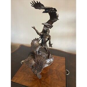 Buck Mccain Soaring Spirits Bronze Native American Art Sculpture 21" Western